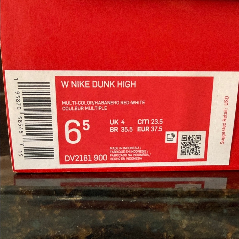 Nike Dunk High - Red and Blue Denim - Picture 2 of 2
